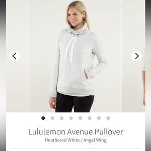 Lululemon | Avenue Pullover | Heathered White/Angel Wing | Sweatshirt | Size 10